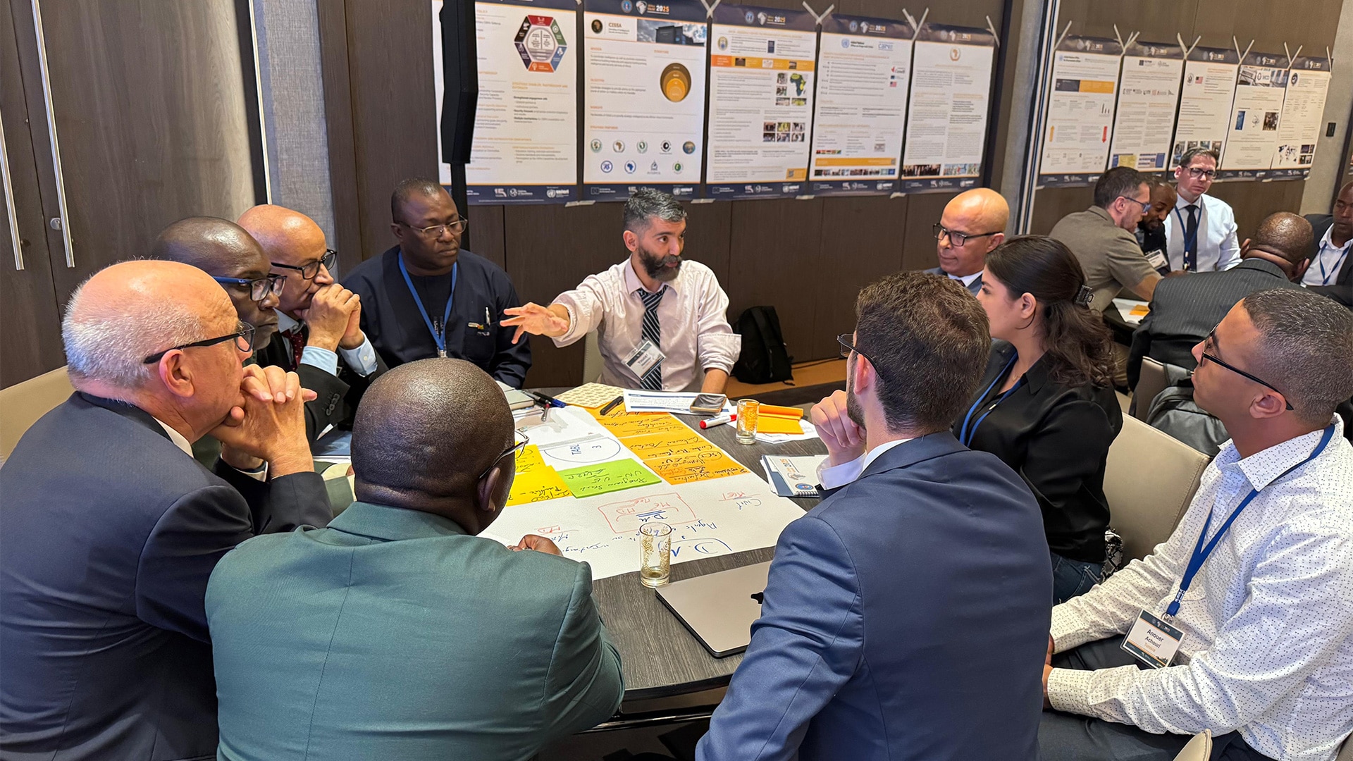 workshop participants working around a table