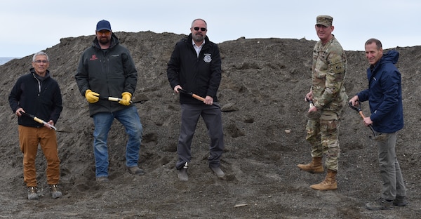 Senior leaders from the U.S. Army Corps of Engineers - Alaska District attended the groundbreaking ceremony for the Barrow Coastal Erosion Project in the community of Utqiagvik on Aug. 11. The project will reduce the risk of storm damage to about five miles of coastline by construction of a rock revetment at the bluff area, building a protective berm and raising Stevenson Street.