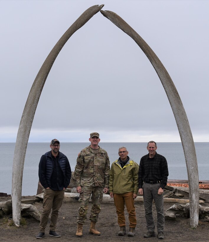 Senior leaders from the U.S. Army Corps of Engineers - Alaska District attended the groundbreaking ceremony for the Barrow Coastal Erosion Project in the community of Utqiagvik on Aug. 11. The project will reduce the risk of storm damage to about five miles of coastline by construction of a rock revetment at the bluff area, building a protective berm and raising Stevenson Street.