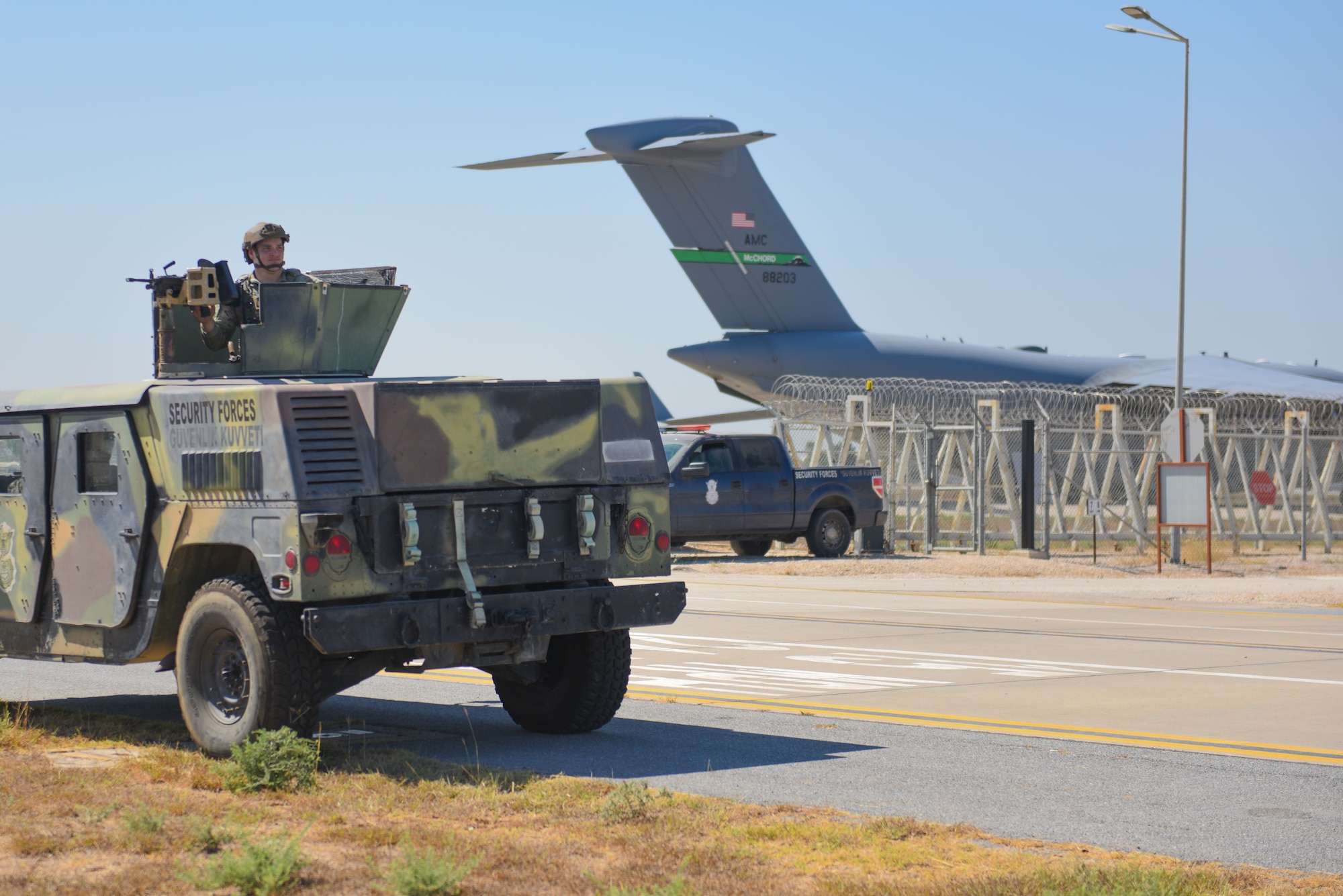Airmen participate in an exercise.