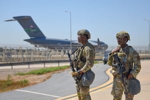 Airmen participate in an exercise.
