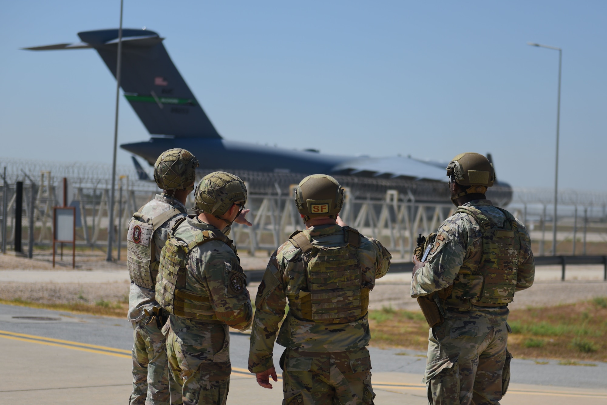 Airmen participate in an exercise.
