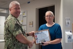 Ms. Krista Fries, PharmD, BCPS was recognized for achieving 100% patient satisfaction for Calendar Year 2024 during a ceremony held Friday, August 15 aboard Naval Health Clinic Cherry Point.  Fries serves in the facility’s Patient Centered Medical Home.