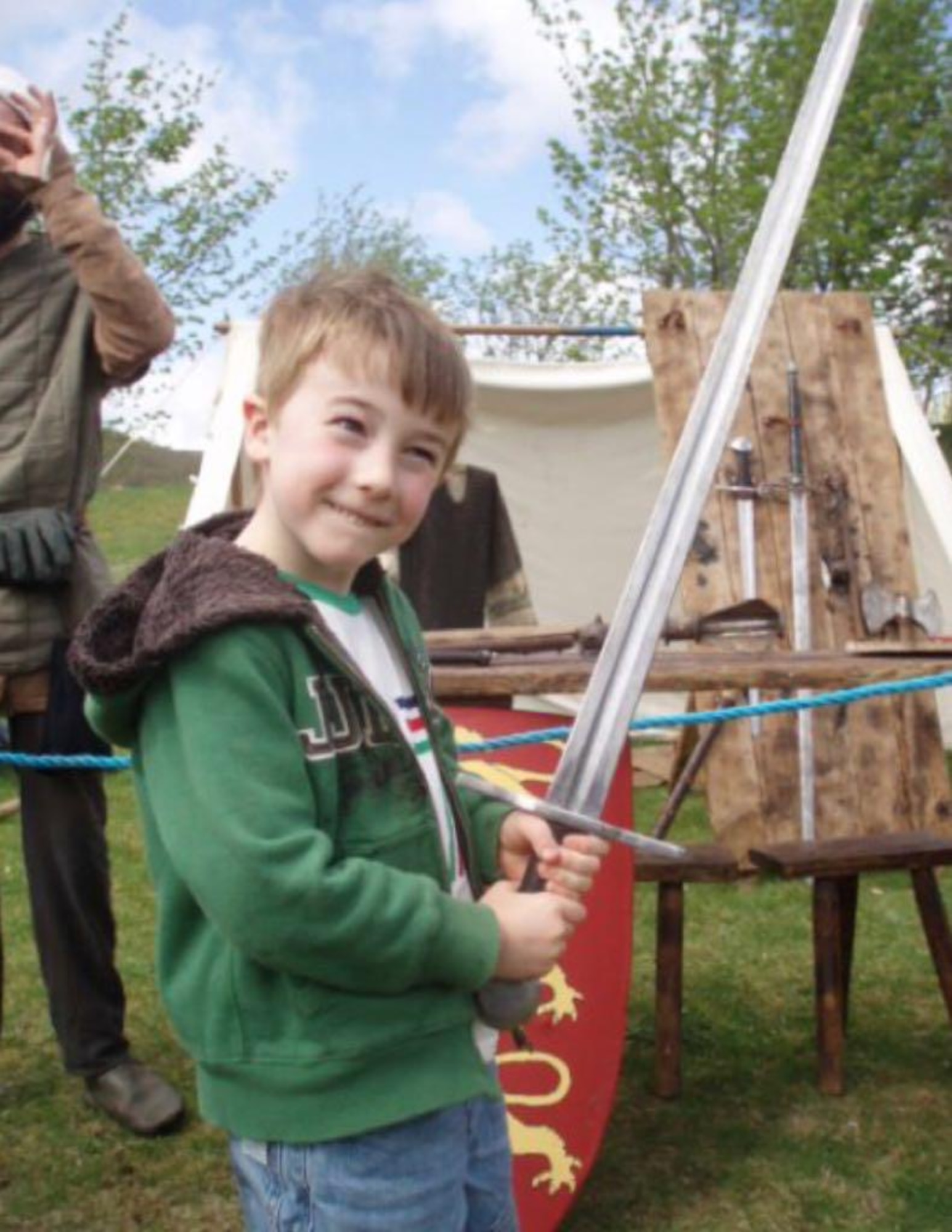 Crìsdean James Langan, age five, poses with a sword at a medieval festival in Aviemore, Scotland, summer 2008. Langan was born and raised in Scotland. (Courtesy Photo)