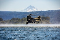 Members of the Washington Army National Guard, Oregon National Guard and U.S. Army Reserve, participated in Helocast training on the Columbia River, Troutdale, Ore., Aug. 8, 2025.