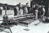 ANCHOR RANCH, NM – A prototype of the "Thin Man" gun being tested at Anchor Ranch, at Los Alamos, New Mexico.