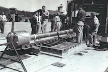 ANCHOR RANCH, NM – A prototype of the "Thin Man" gun being tested at Anchor Ranch, at Los Alamos, New Mexico.