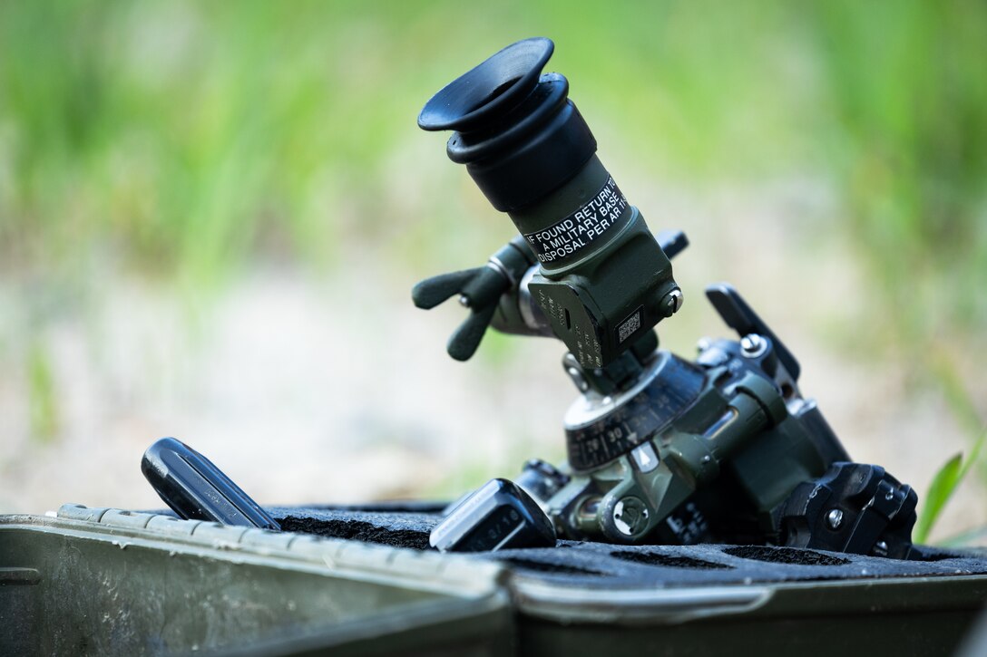 A U.S. Marine Corps M67A1 sight unit sits in a protective case during the Korean Marine Exercise Program 25.2 in Pocheon, South Korea, July 28, 2025. KMEP is conducted regularly between the ROK and U.S. Marine Corps to increase their combined capabilities through realistic training geared towards deterrence and maintaining peace in the Indo-Pacific. (U.S. Marine Corps photo by Lance Cpl. Van Hoang)