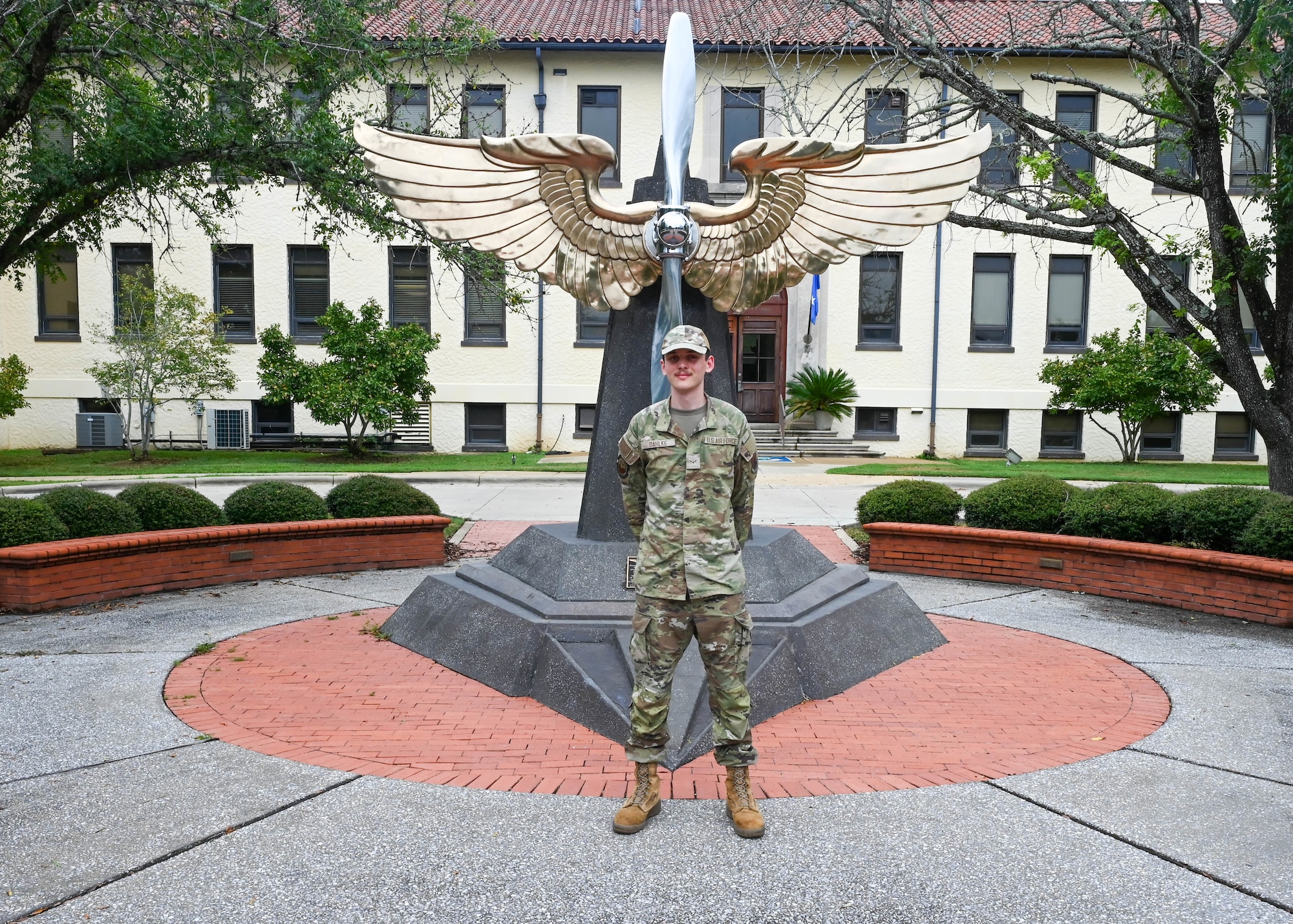 U.S. Air Force Airman 1st Class Jack Dahlke, 26 Network Operating Squadron wide area network enterprise operator poses for a photo at Maxwell Air Force Base, Alabama, August 15, 2025.