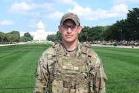 U.S. Airmen assigned to the D.C. Safe and Beautiful Task Force continue to patrol in Washington, D.C., August 16, 2025.
