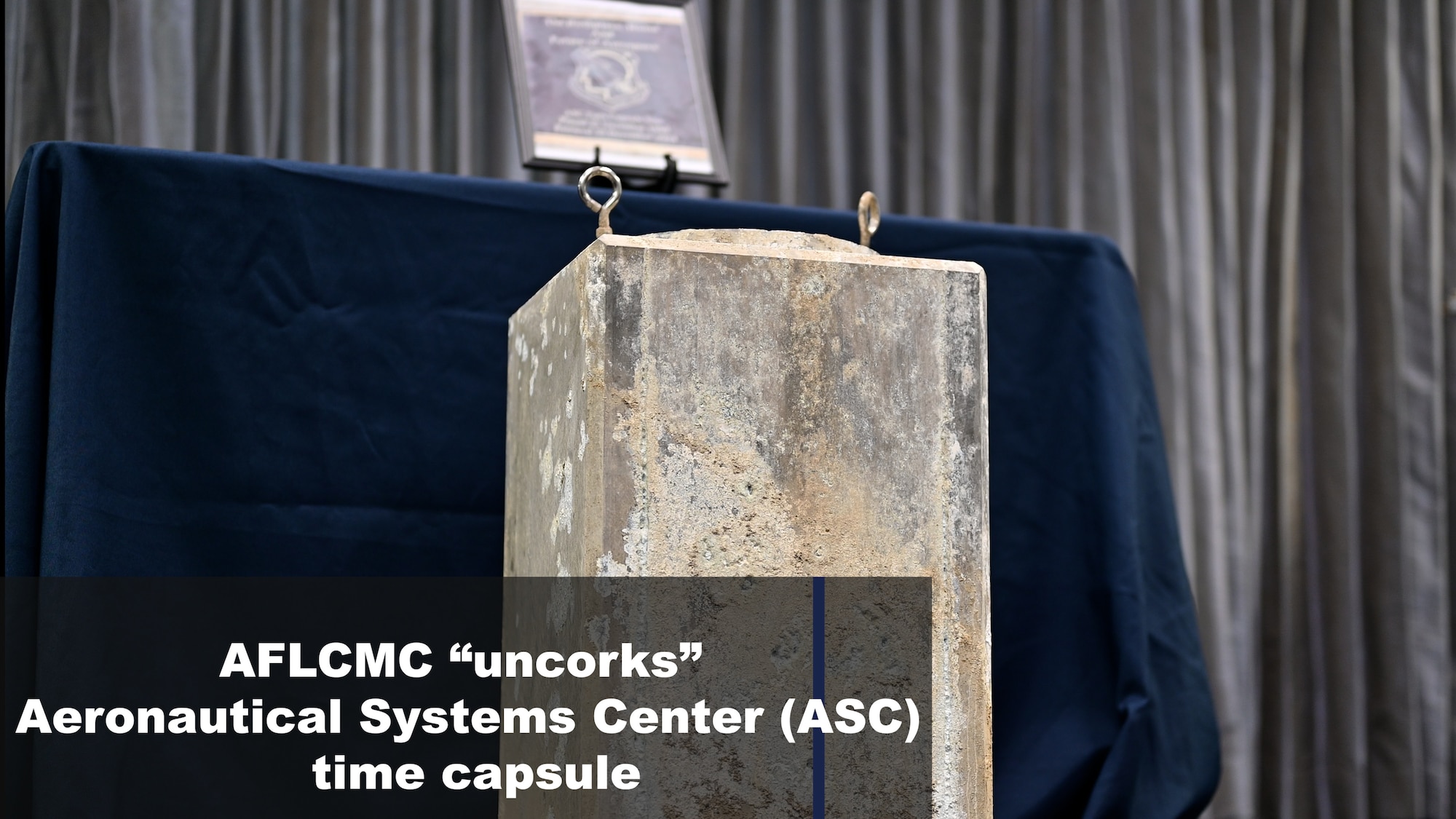 A graphic showing a time capsule inside a room.