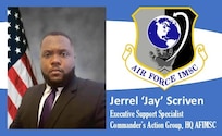 It’s Mission Monday! This week we highlight Jerrel ‘Jay’ Scriven, executive support specialist with the Air Force Installation and Mission Support Center Commander’s Action Group.
