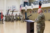 Outgoing commander Col. Hible speaks at the 33d IBCT ceremony.