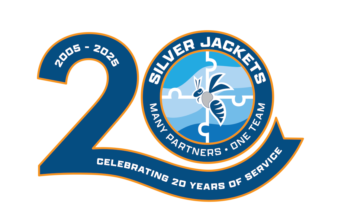Silver Jackets 20th Anniversary logo graphic