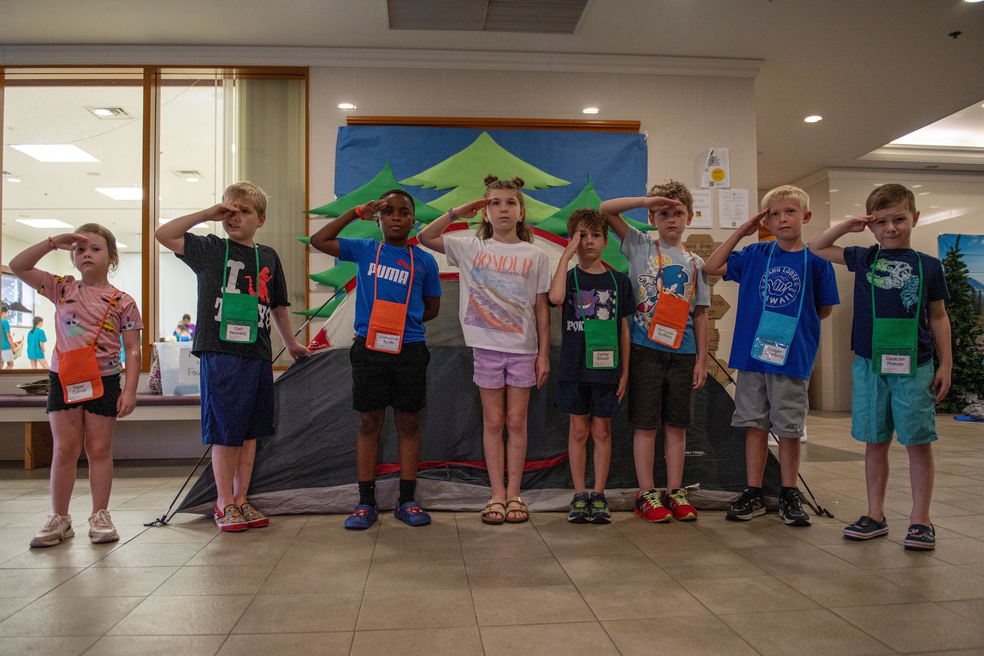 Vacation Bible School students pose for a photo at Yokota Air Base, Japan.