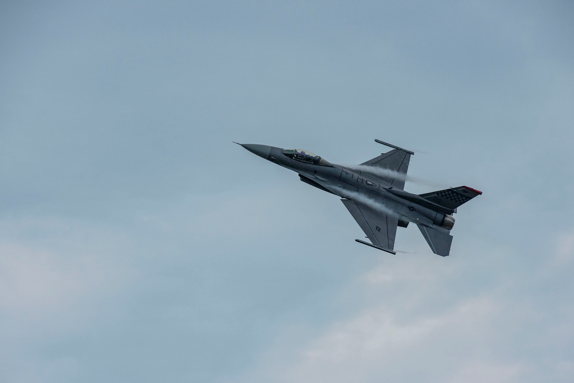 A U.S. Air Force F-16 Fighting Falcon assigned to the 36th Fighter Squadron takes off during Ulchi Freedom Shield 25 at Osan Air Base, Republic of Korea, Aug. 18, 2025.