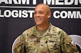 Col. Deon Maxwell speaks after taking command of U.S. Army Medical Logistics Command during a change of command ceremony Aug. 15 at Fort Detrick, Md. (C.J. Lovelace)