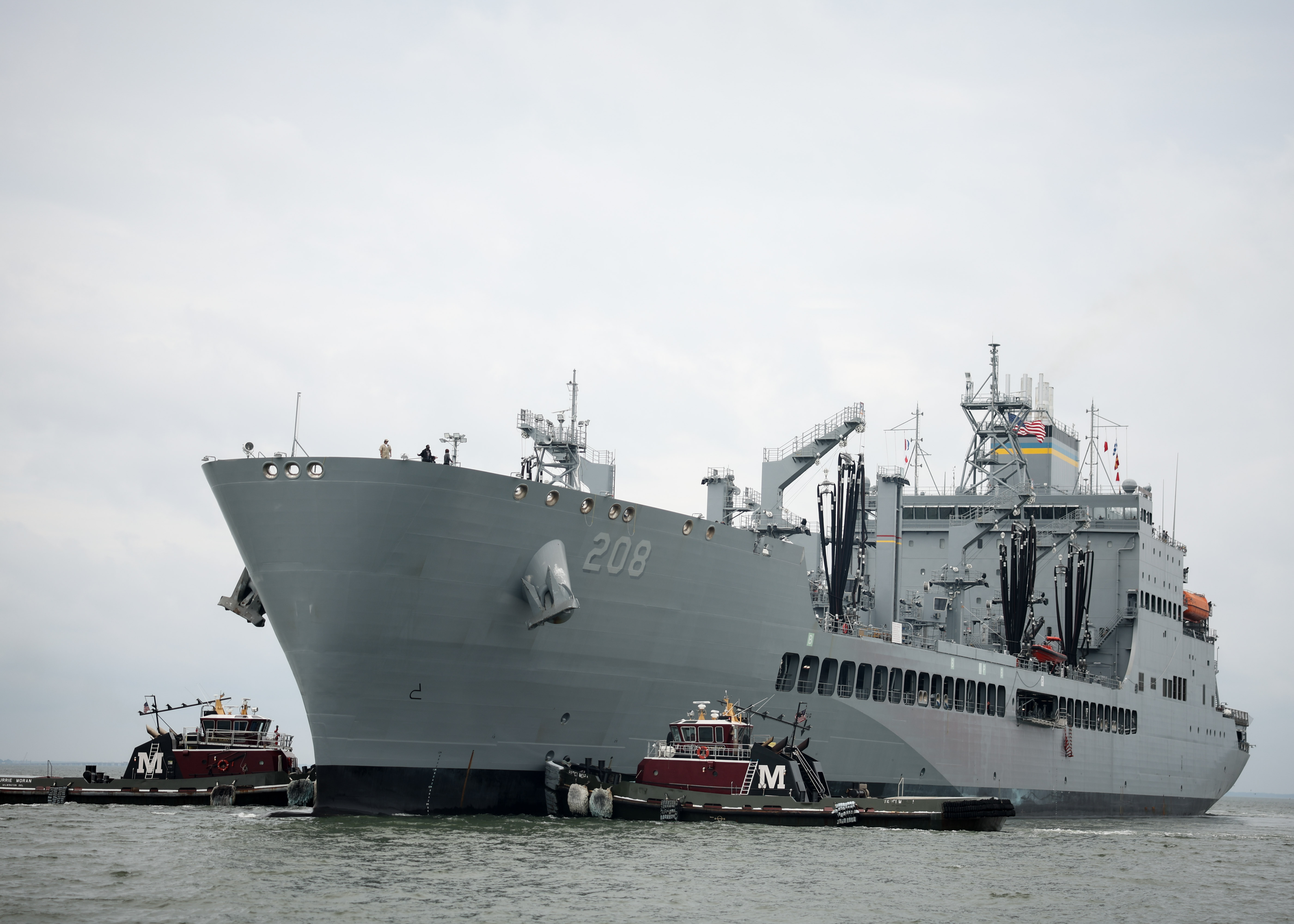 USNS Robert F. Kennedy (T-AO 8) arrives at Naval Station Norfolk Aug. 13, 2025. Kennedy was MSC's newest vessel to arrive in Norfolk, and her primary mission will be the delivery of fuel to U.S. Navy ships.