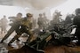 Artillery crews from 2-12 FA coordinate to reload an M777 howitzer during Table VI qualification at Rodriguez Live Fire Complex, South Korea, Aug. 13, 2025.