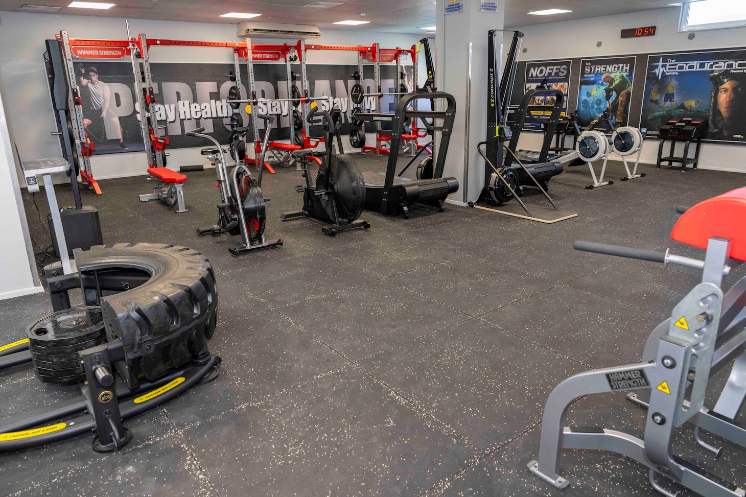 Naval Support Activity Souda Bay Fitness Center’s new Navy Operational Fitness and Fueling System (NOFFS) Zone strength area on Aug. 19, 2025.