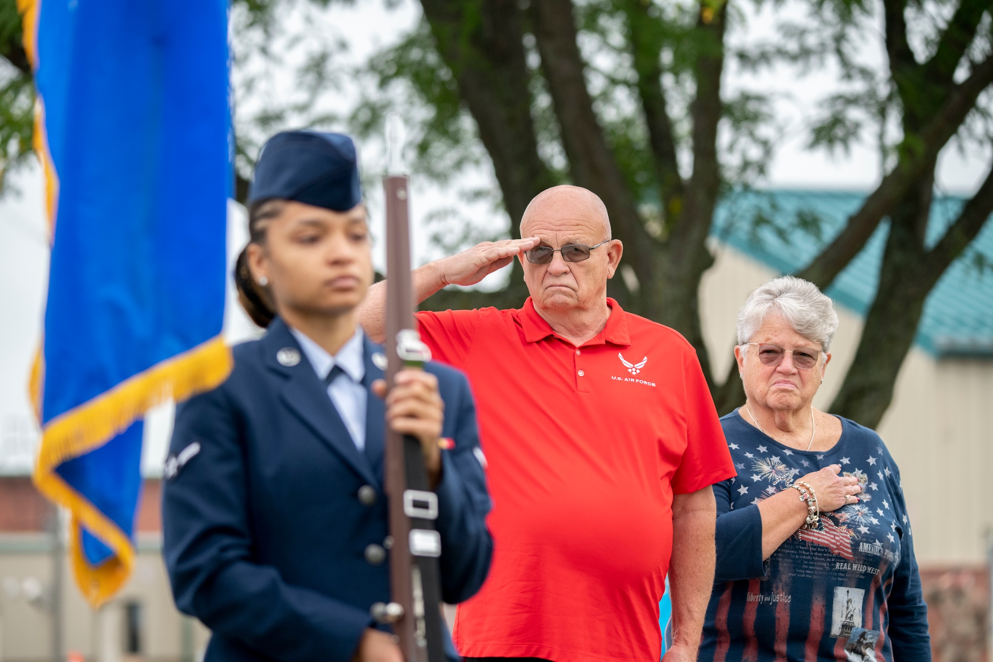 man salutes