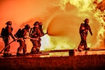 U.S. Army National Guard firefighters of the 1049th Engineer Detachment, Montana Army National Guard, respond to a nighttime fire training scenario during Northern Strike 25-2 at Grayling Army Airfield, Michigan, Aug. 4, 2025. The exercise challenged participants and local first responders with a complex, simulated emergency designed to enhance interoperability among multicomponent, multinational, and interagency partners. Northern Strike is a National Guard Bureau-sponsored, multi-component, multinational exercise designed to build readiness and enhance interoperability with allied forces to fight and win. Northern Strike 25-2, Michigan’s largest and longest exercise designed to validate readiness of the joint reserve force, is held Aug. 2 to 16, 2025, at the National All-Domain War-fighting Center. This year's iteration will feature approximately 7,500 participants.