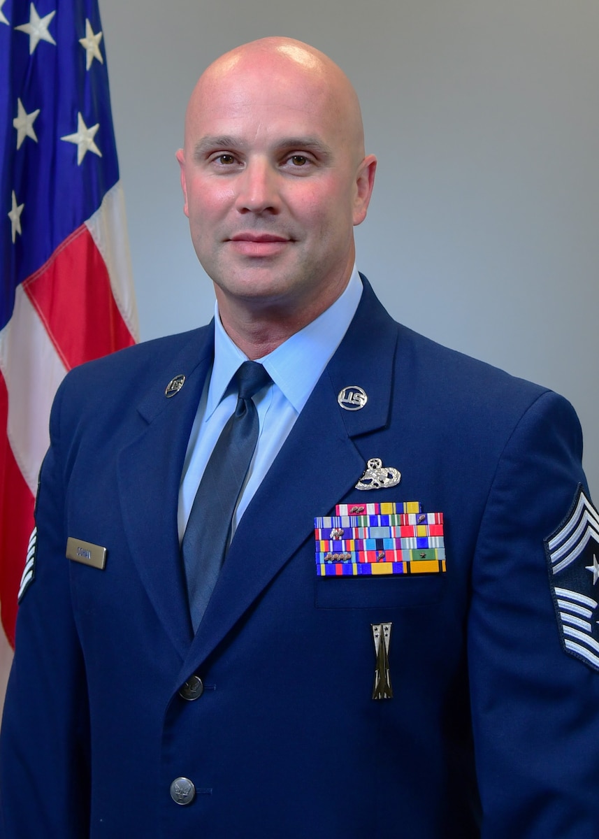 Chief Master Sergeant Joseph B. Cohan, Command Chief of the 105th Airlift Wing, Biography headshot.