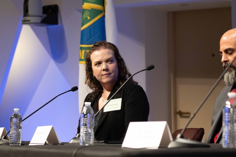 Melanie Johnson, with ERDC’s Construction Engineering Research Laboratory (CERL), participates in one of the Department of Energy (DOE) Federal Energy Management Program (FEMP) Energy and Water Management Awards ceremony’s panel discussions
