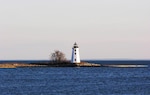 Current image of the 200-year-old Black Rock Light standing as a lone sentinel on Fayerweather Island. (Wikipedia)