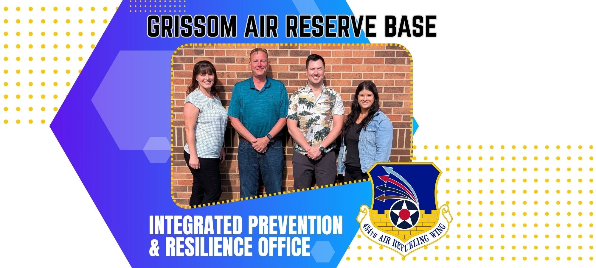 Graphic showcasing a group photo of the Integrated Prevention and Resilience Office Members