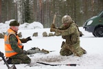 Virginia Army National Guard Soldiers assigned to the West Point-based 237th Engineer Company, 276th Engineer Battalion, 329th Regional Support Group train on multiple techniques for both the hasty and deliberate emplacement of anti-tank mines with trainers from the Finnish Army’s Karelia Brigade during Exercise Arctic Forge 25, Feb. 22, 2025, near Kouvola, Finland.