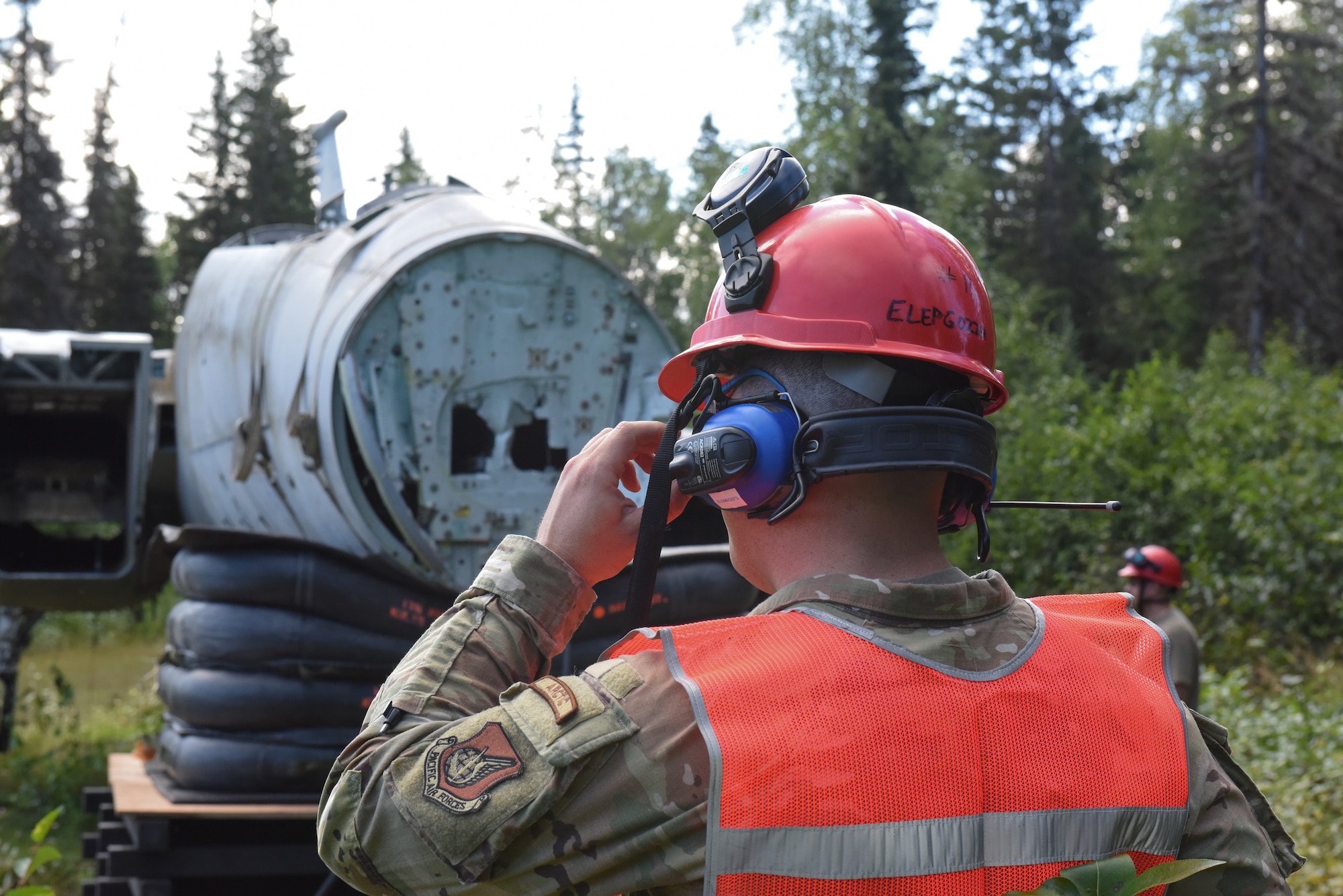Airmen conduct training.