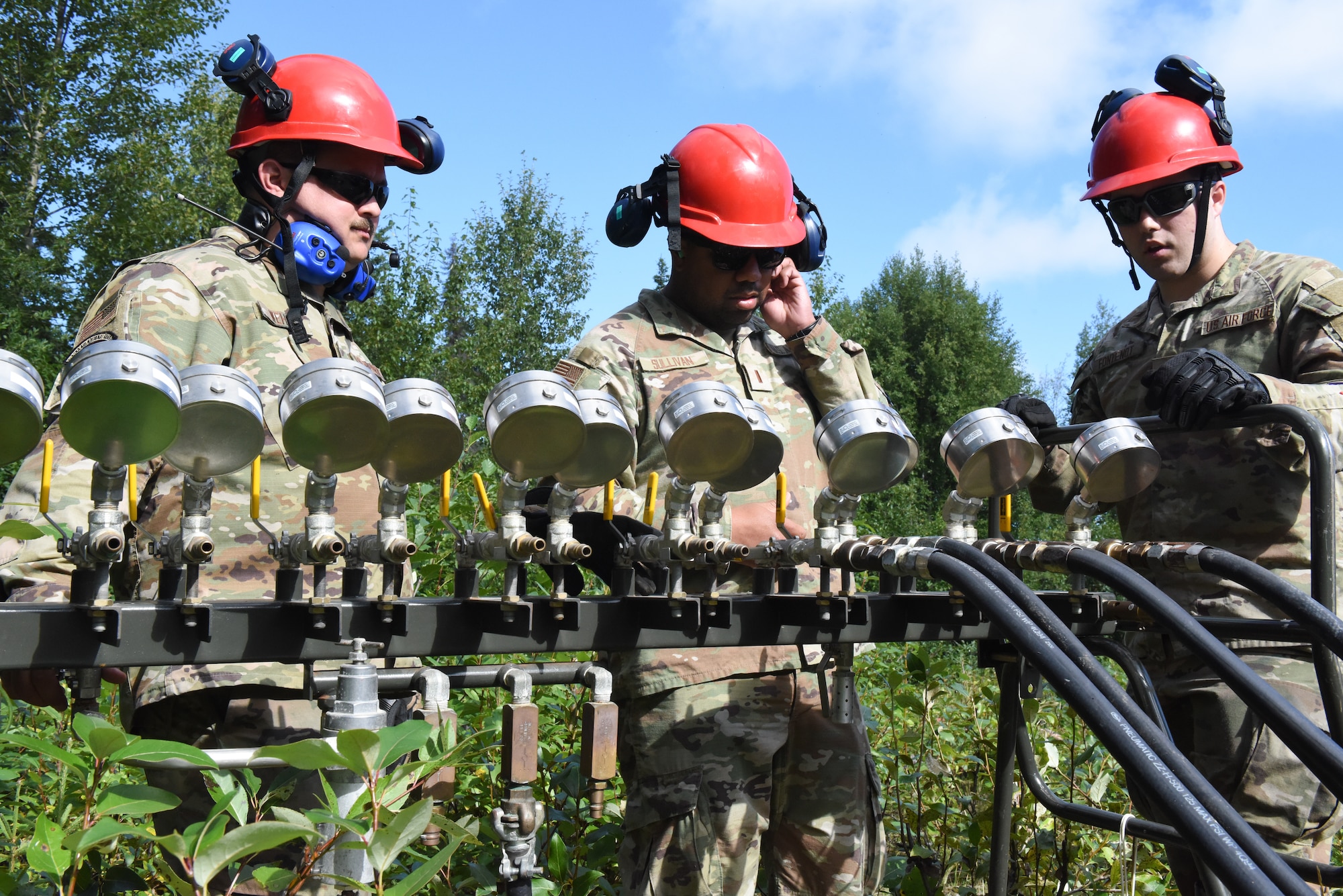 Airmen conduct training.