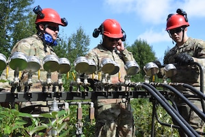 Airmen conduct training.