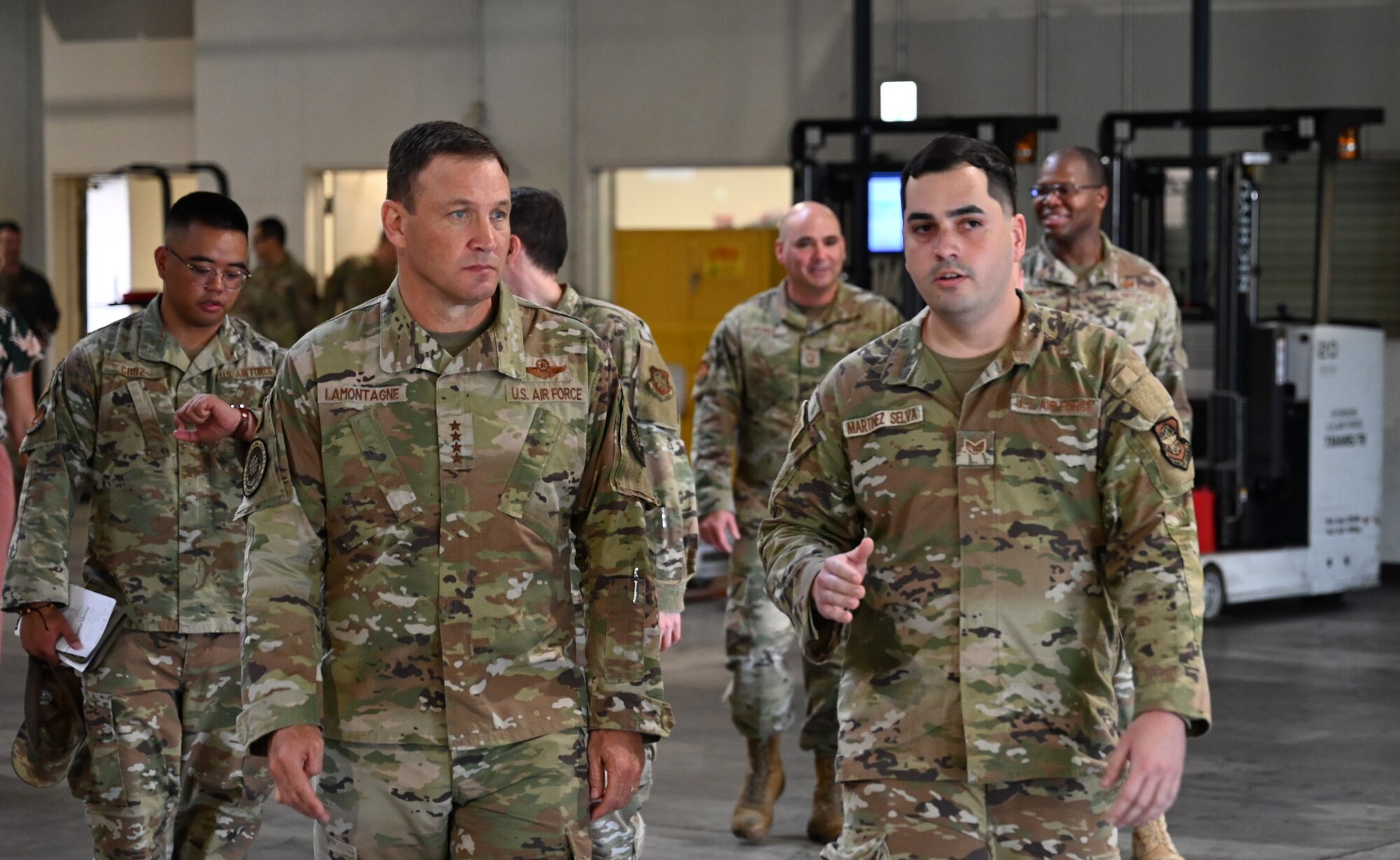 Lamontagne visited the 515th Air Mobility Operations Wing squadrons during the Air Force’s 2025 Department-Level Exercise series, to see how the Pacific-oriented AMC wing conducts an operational surge.