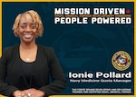 The Naval Medical Forces Development Command is always mission driven and most importantly people powered! Ionie Pollard, a Navy Medicine quota manager, ensures every prospective Corpsman has a seat to attend Hospital Corpsman Basic Course (HCB) and any additional specialty training they may require preparing them to provide the best medical care for our Sailors, Marines and their families. Photo taken and graphic created at Joint Base San Antonio-Fort Sam Houston, Aug. 20, 2025 (U.S. Navy graphic by Malcolm McClendon).