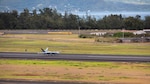 An MQ-9A Reaper assigned to the 163d Attack Wing, California Air National Guard, lands at Marine Corps Base Hawaii, Hawaii, while en route to integrated coalition training with Indo-Pacific partners to practice and evaluate shared security objectives on July 16, 2025.
