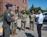 Team Minot leadership greets Charles Costanzo from the staff delegation from the office of North Dakota Rep. Julie Fedorchak at the 5th Bomb Wing headquarters.