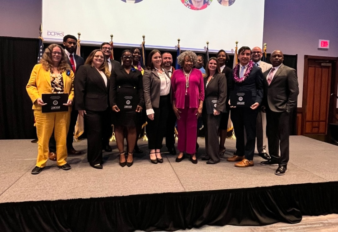 Defense Logistics Agency employees pose for a photo during the Defense Civilian Emerging Leader Program in Norman, Oklahoma.