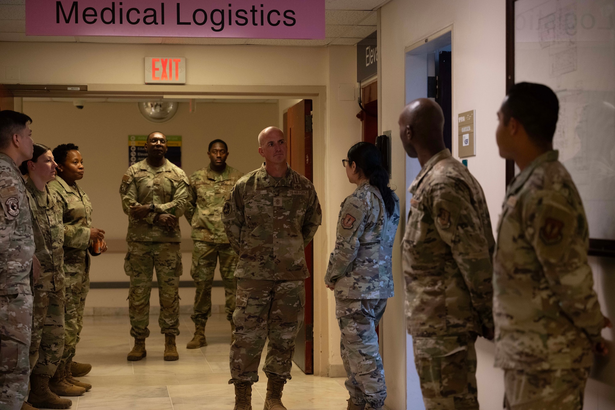 Chief Master Sgt. of the Air Force David Flosi, meets with Airmen assigned to the 39th Medical Group during his visit to Incirlik Air Base, Türkiye, August 14, 2025.