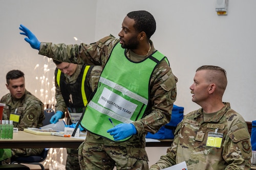 Airman directs a simulated patient