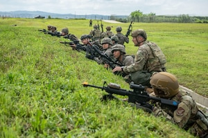 Airmen from the U.S. Air Force and the Republic of
Korea Air Force respond to a simulated ground attack
during Ulchi Freedom Shield 25 at Osan Air Base,
ROK, Aug. 19, 2025.
