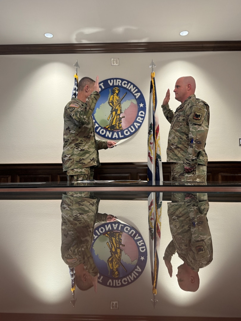 Maj. Gen. James Seward, the Adjutant General of the West Virginia National Guard, administered the oath of responsibility to Col. Steven Niewiarowski as the new WVNG State Inspector General during a ceremony at Joint Force Headquarters on August 19, 2025.