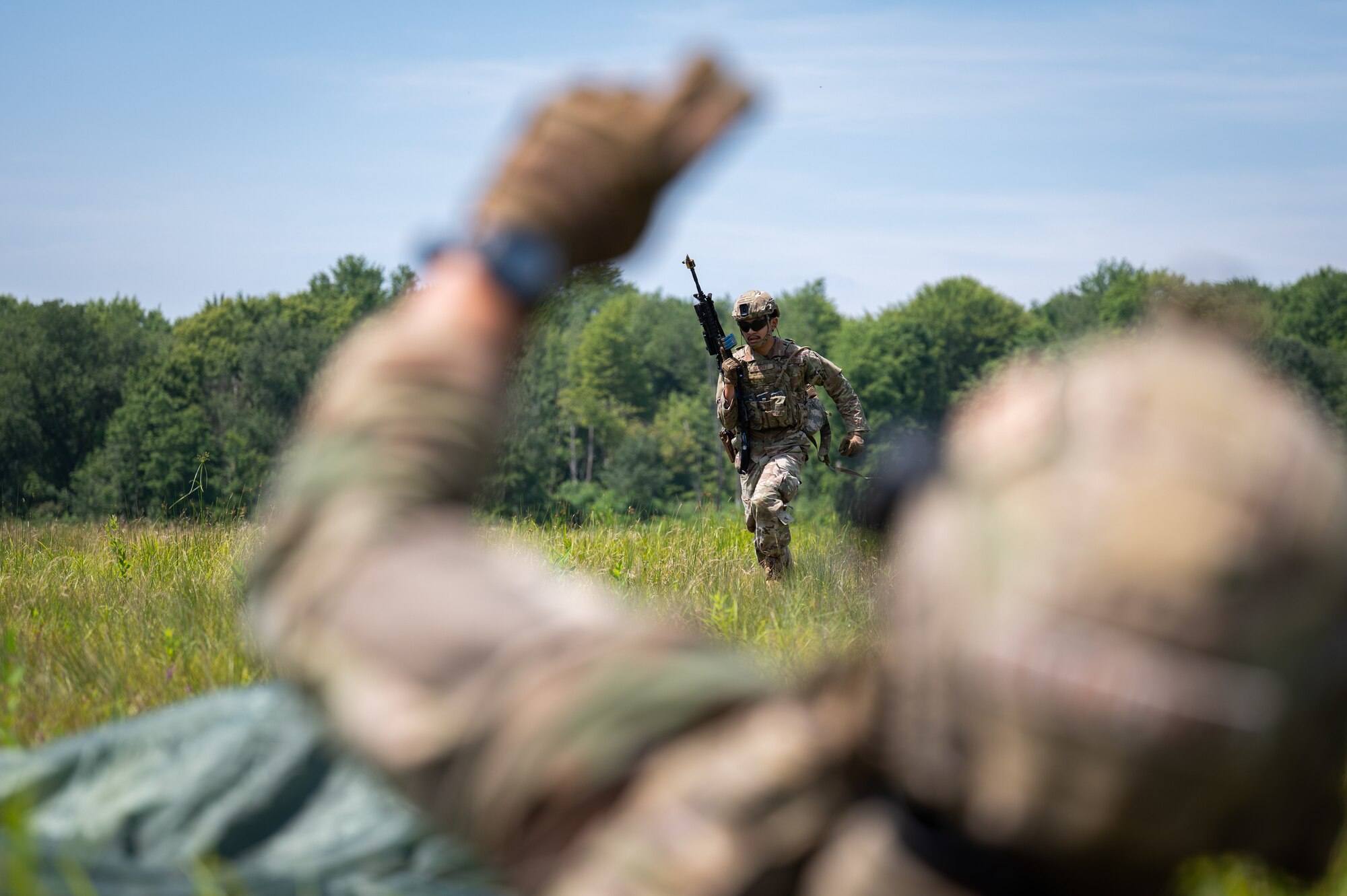 military members in a field