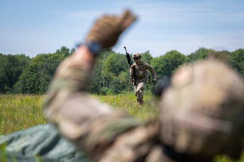 military members in a field