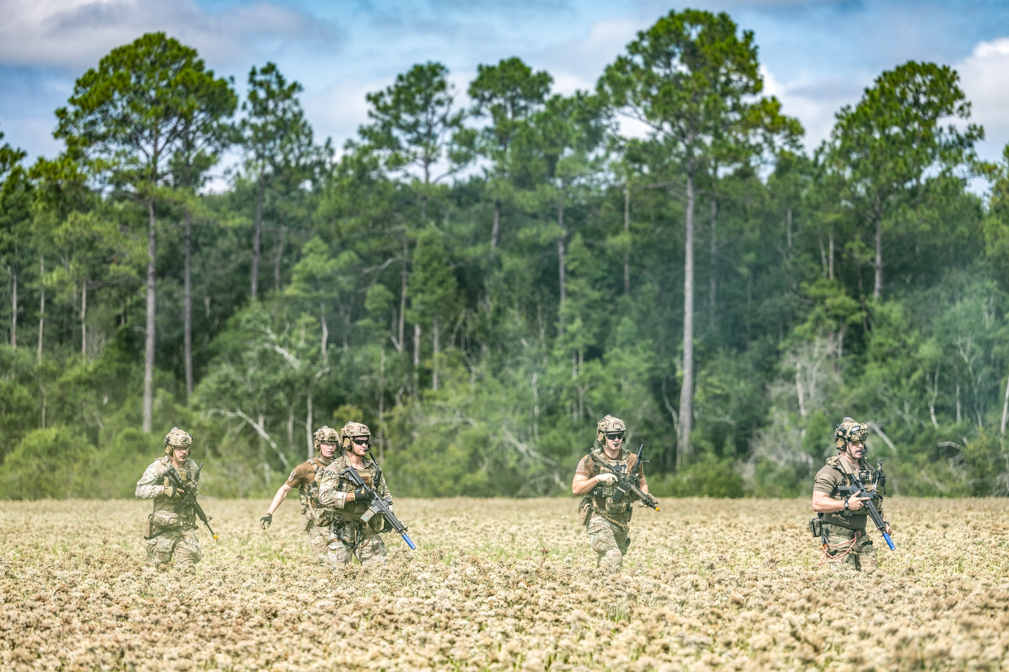 Servicemembers from the 23rd Wing and Marine aviation units held a joint combat search and rescue task force (CSARTF) exercise on Aug. 7, 2025, at Moody Air Force Base’s new Kight Training Range.