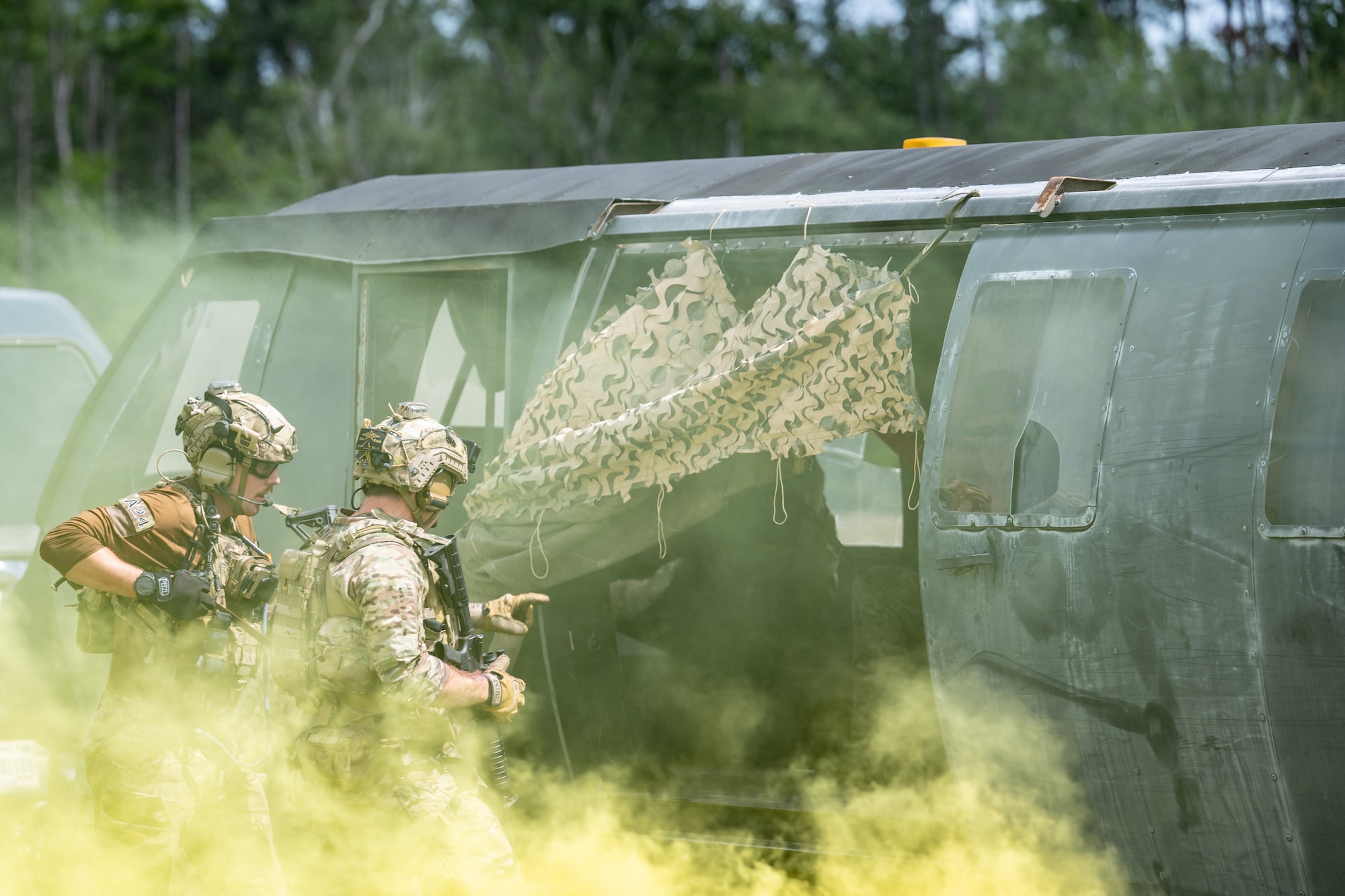 Servicemembers from the 23rd Wing and Marine aviation units held a joint combat search and rescue task force (CSARTF) exercise on Aug. 7, 2025, at Moody Air Force Base’s new Kight Training Range.