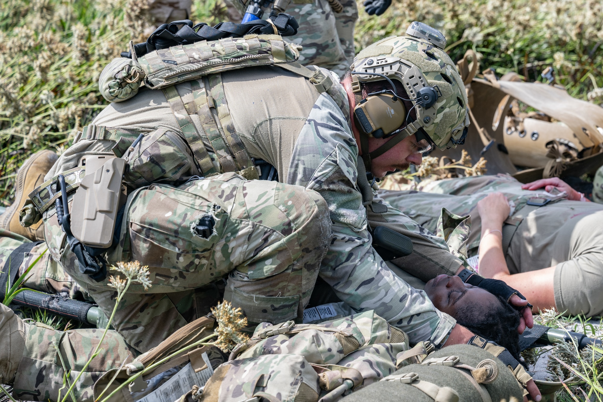 Servicemembers from the 23rd Wing and Marine aviation units held a joint combat search and rescue task force (CSARTF) exercise on Aug. 7, 2025, at Moody Air Force Base’s new Kight Training Range.