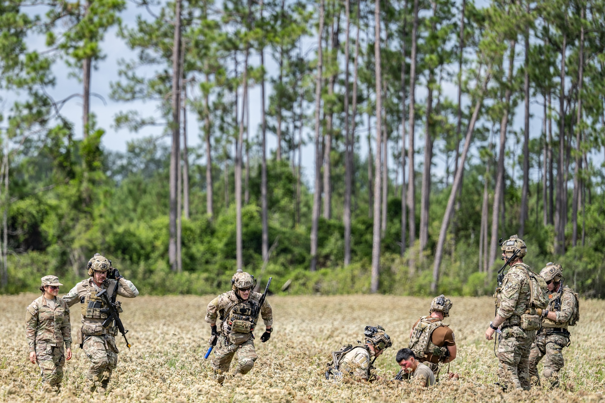 Servicemembers from the 23rd Wing and Marine aviation units held a joint combat search and rescue task force (CSARTF) exercise on Aug. 7, 2025, at Moody Air Force Base’s new Kight Training Range.
