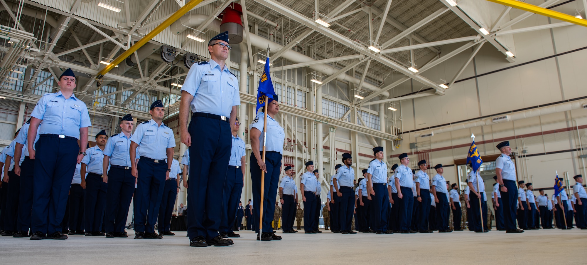 Airmen stand in formation